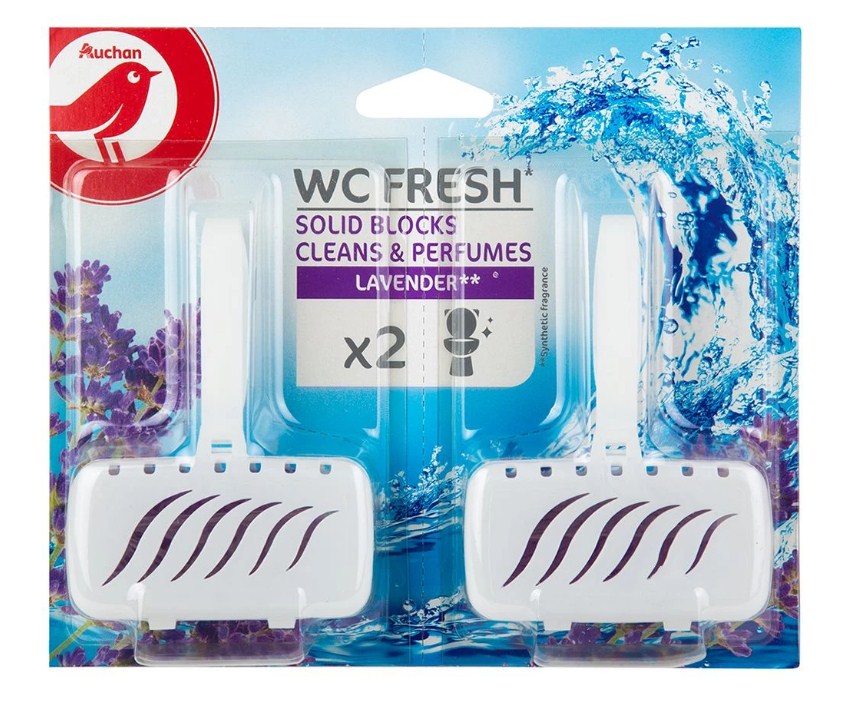 Блок для унітазу AUCHAN Лаванда, 2х40г